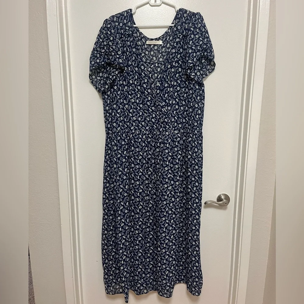 Christy Dawn Simple Dawn Navy Floral Midi Dress - Picture 4 of 8